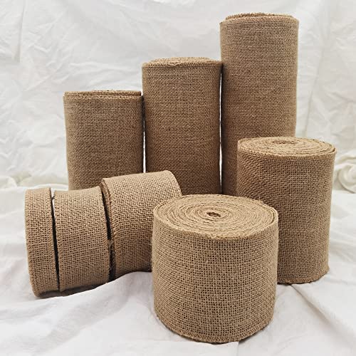 6" Natural Burlap Fabric Roll 10 Yards Jute Ribbon (30 Foot)