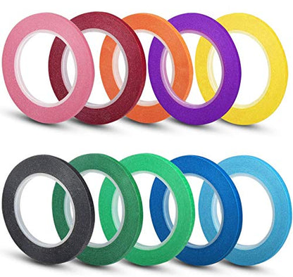 10 Rolls 1 8” Whiteboard Pinstripe Tape Dry Erase Board Tape Line Thin Striping Graphic Chart Art Tape Grid Lining Tape for White Board (426 Foot)