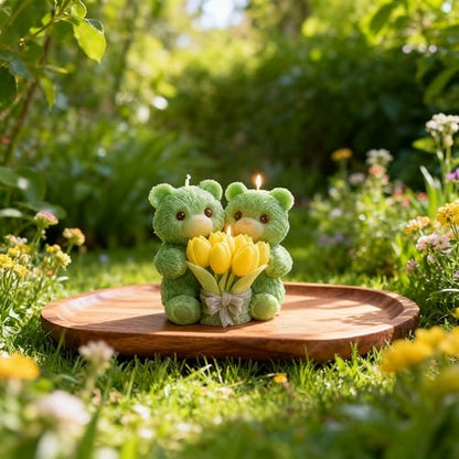 1 PCS Teddy Bear Tulip Silicone Candle Molds