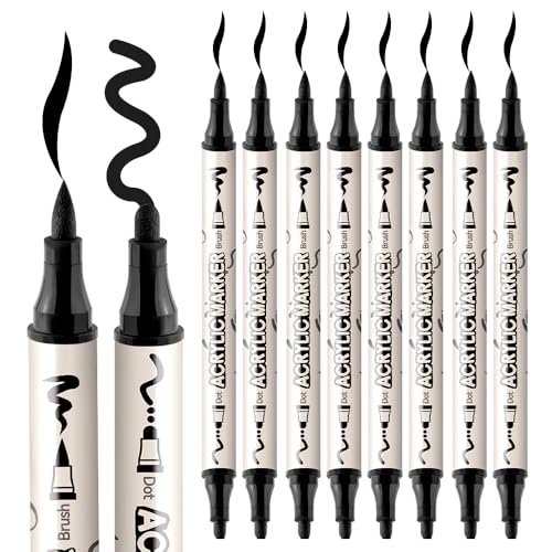 8 Pack Black Brush and Bold Dual (8 Count)