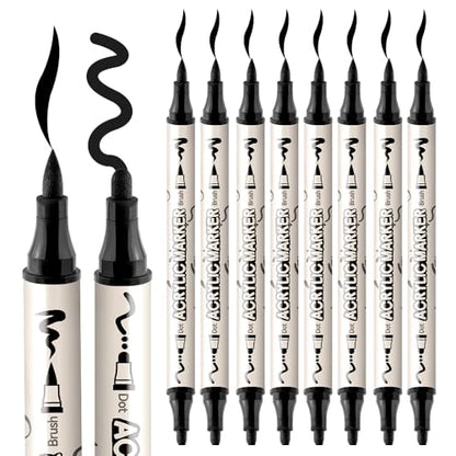 8 Pack Black Brush and Bold Dual (8 Count)
