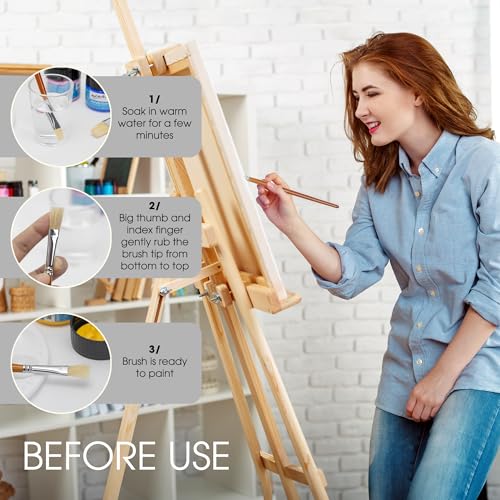 Hog Hair Flat Paint Brush Set (10 Count)
