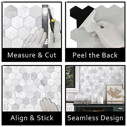 10 Sheet Peel and Stick Backsplash (9 Sq Ft)