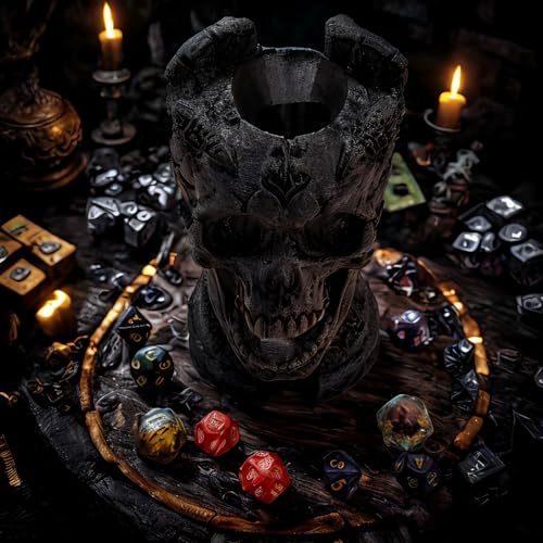 Dark Skull Dice Tower Dungeons and Dragons RPG abletop Roleplaying Game Jail D&D (7 Count)