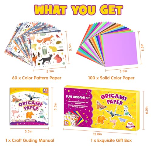 160 Pcs Origami Paper Kit (160 Count)