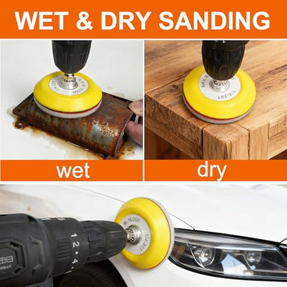 36 PCS 3 Inch Hook and Loop Sanding Sponge Discs Set 180 to 3000 Grit (36 Count)