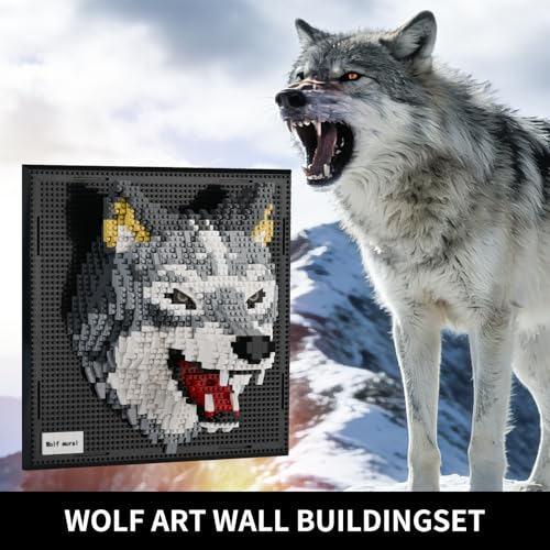 Wall Art Wolf Building Sets for Adults