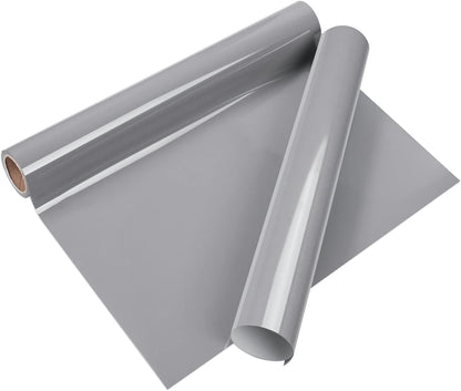 VINYL FROG Heat Transfer Vinyl Roll HTV Vinyl - 12" x5ft Grey Iron on Vinyl for T-Shirts, Heat Press Vinyl for DIY Craft Designs (Grey)