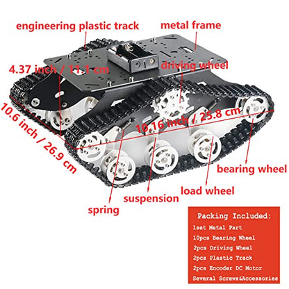 Professional TS300 Shock Absorption Robot Tank Chassis with Suspension Supporting Holder for Arduino Raspberry Pie