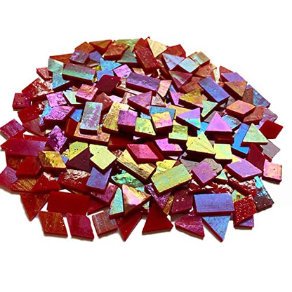 Iridescent Red Glass Mosaic Tiles (9 Ounce)