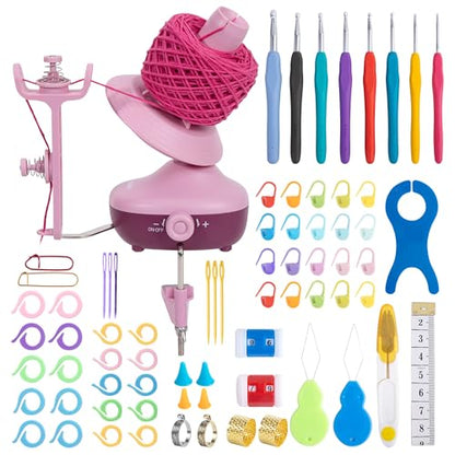 Electric Yarn Winder Crochet Tool Kit with 8pcs Hook for Beginners