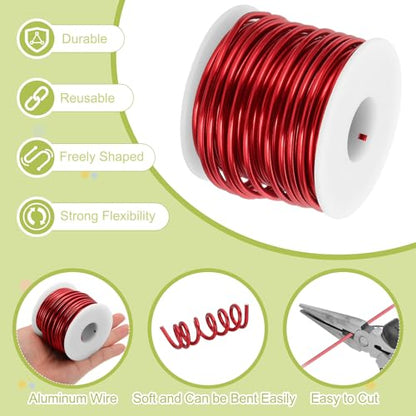 9 Gauge Anodized Aluminum Craft Wire Bendable Bonsai Training Wire 56 Feet 3mm for Sculpting Crafts Wreath Floral Beading Jewelry Making