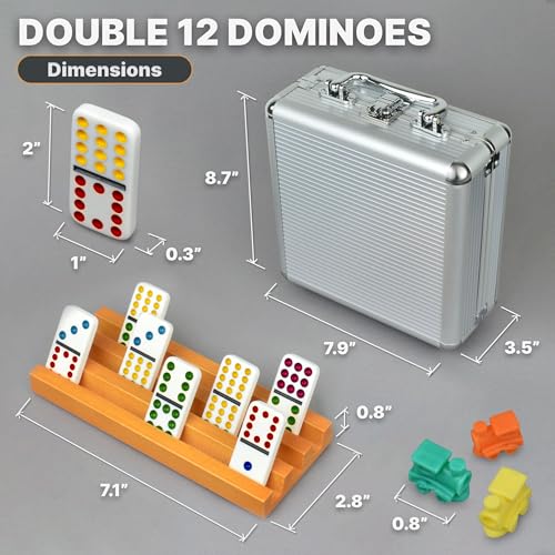 Mexican Train Dominoes Set with 4 Holders