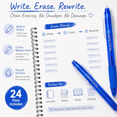 Blue Erasable Gel Pens (24 Count)