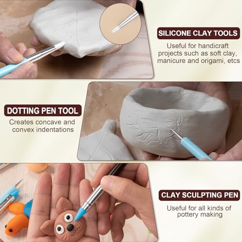 10 Pcs Clay Sculpting Tools Kit with Silicone Tips