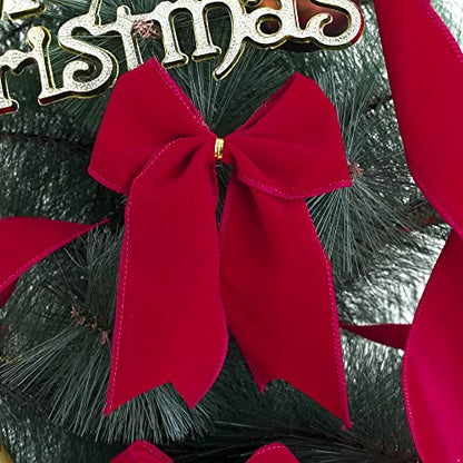 Red Velvet Wired Ribbon 2.5 Inch Wide Red Ribbons 25 Yards Spool Velvet Christmas Ribbon Red Wired Ribbons for Christmas Tree (75 Foot)