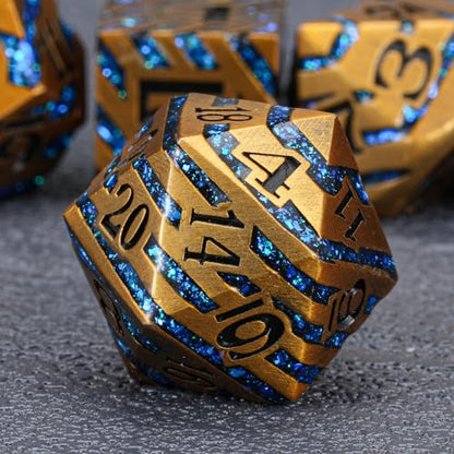 Premium Inlay Metal Dice Set