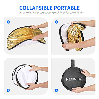 22 Inch 60 Centimeter Light Reflector Light Diffuser 5 in 1