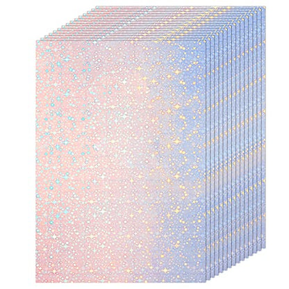 36 Sheets Holographic Sticker Paper A4 Vinyl Holographic Laminate Sheets Self Adhesive Waterproof Transparent Film (36 Count)