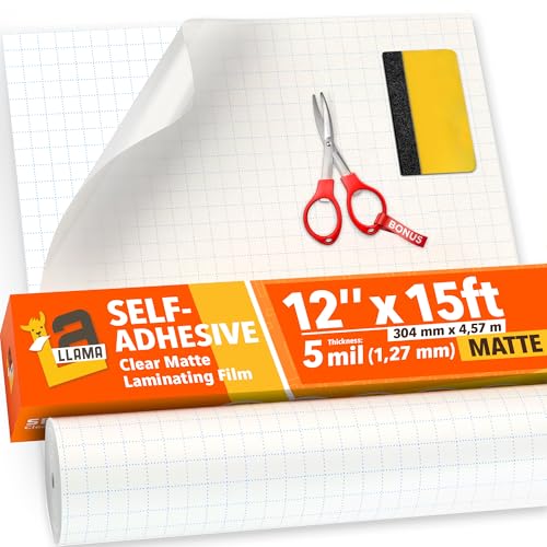 Matte Self Adhesive Laminating Roll 12” x 15ft (180 Sq Ft)