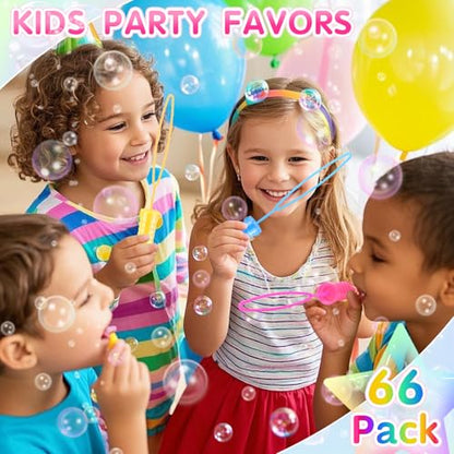 Bubble Wands 66 Piece in 6 Colors (4 Ounce)