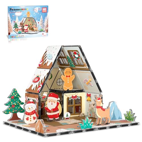 Magnetic Tiles Gingerbread House Holiday Character Action Figures Santa