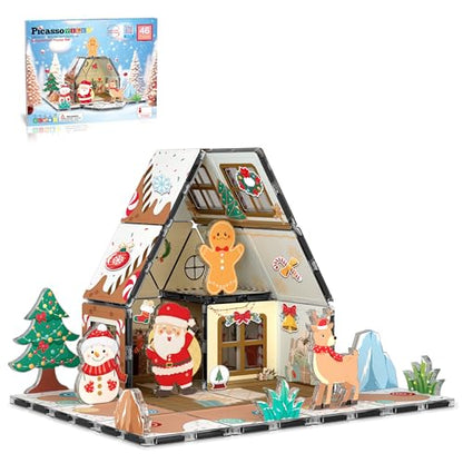 Magnetic Tiles Gingerbread House Holiday Character Action Figures Santa