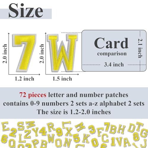 Letter and Number Iron On Patches (72 Count)