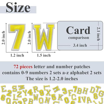 Letter and Number Iron On Patches (72 Count)