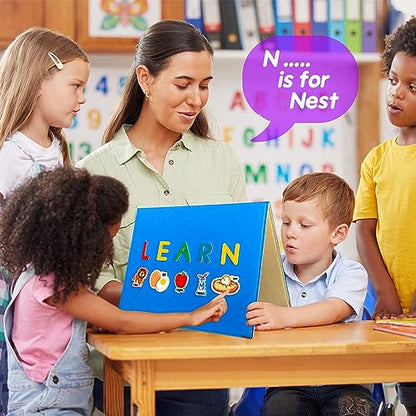 Foldable Freestanding Felt Flannel Board Set for Toddlers (76 Count)