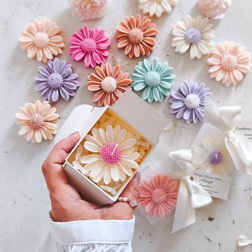 9 Pcs 3D Silicone Flower Molds for Candle Soap Making Cake Chocolate Making (9 Count)