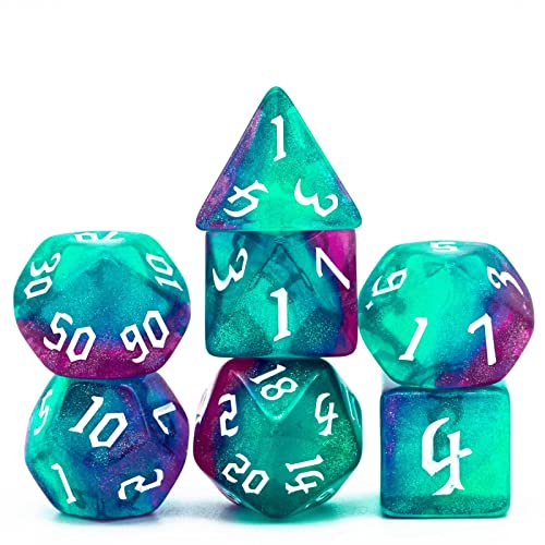 DND Dice Set D&D Polyhedral Dice with Dice Bag (7 Count)