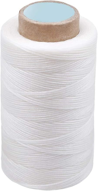 284 Yards Waxed Thread, 210D Heavy Duty Wax Upholstery Thread for Leather Sewing, 0.8mm Flat Waxed String for Bookbinding/Shoe Repairing/Leather Projects