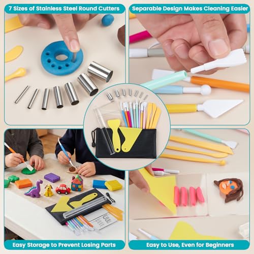 25 Pcs Polymer Clay Sculpting Tools Kit for Adults