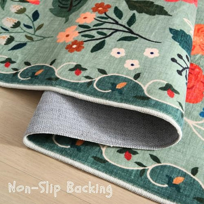 Runners for Hallways Kitchen Runner Rug Non Slip 2'x 10' Long Washable Rugs with Rubber Backing Soft Floral Carpet Runner for Hallways