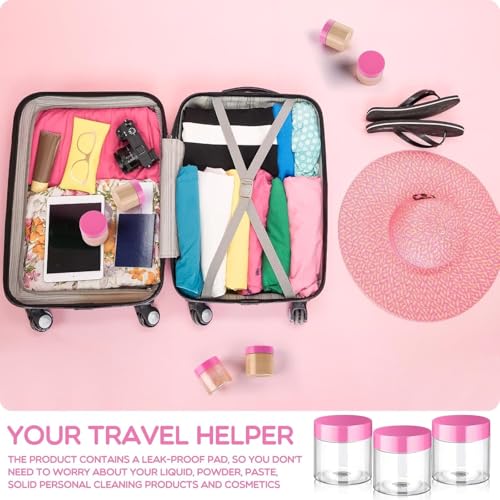 12 Pack 2 oz Plastic Container Jars with Lids Round Clear Travel Cosmetic Container Slime Jars for Toiletries (12 Count)