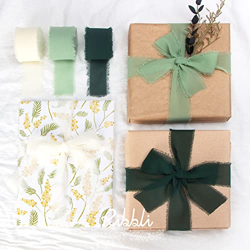 Forest Green Chiffon Silk Ribbon (90 Foot)