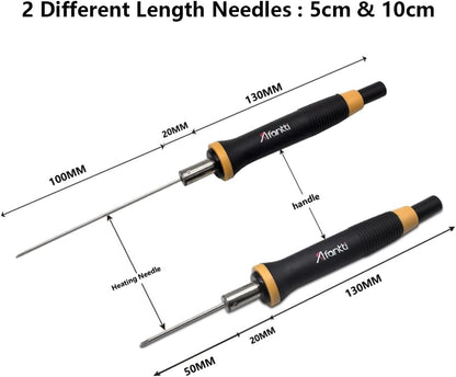 Foam Cutter Hot Wire Electric Styrofoam Cutting Pen Tool | Higher Temperature | 2 Needle | Heat-Insulated Handle | for Eva Foam Board