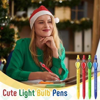 24 Pcs Christmas Gifts for Coworkers Bulk Ballpoint Pens Coworkers Are Like Christmas Lights Appreciation Gifts for Office Staff Stocking Stuffers (24 Count)