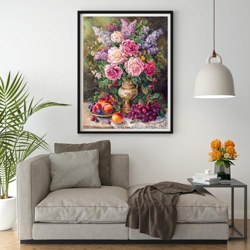 14ct Counted Stamped Cross Stitch Kits for Adults Flowers Printed Cross Stitch Patterns Art Crafts Cross Stitch Supplies