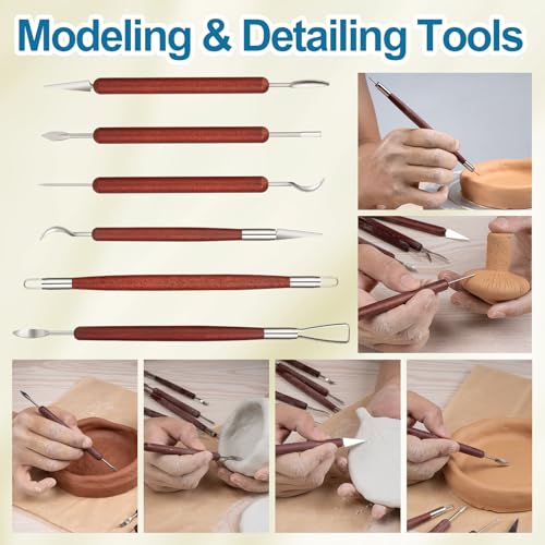 6 Pcs Double Ended Clay Carving Tools Set for Adults
