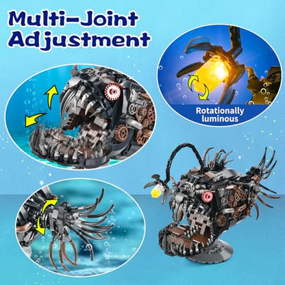 Mechanical Fish Building Sets STEM Building Toy for Adult Boy 8 (1038 Count)