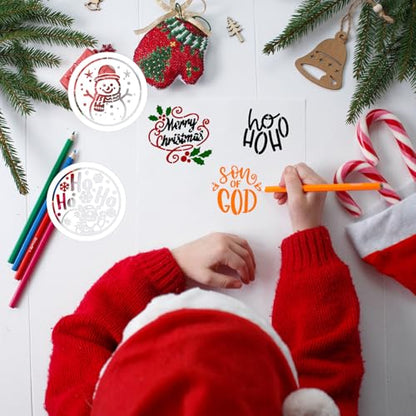 Christmas Stencils for Crafts Reusable 3" Christmas Stencil (56 Count)