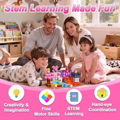 100PCS Magnetic Blocks for Girls (100 Count)