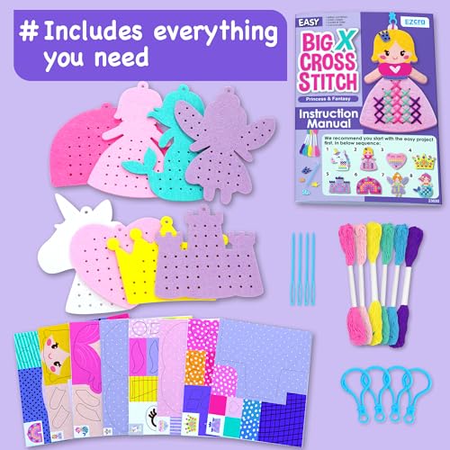 Princess Cross Stitch Kit for Kids Ages 4
