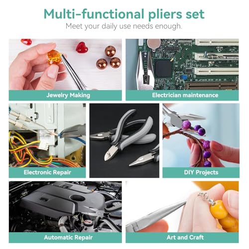 8 Pieces Mini Pliers Set