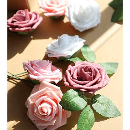 Rose Shades Rose 25pcs Real Looking Artificial Flowers w (25 Count)