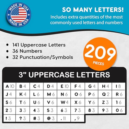 3 Inch Bulletin Board Letters & Numbers