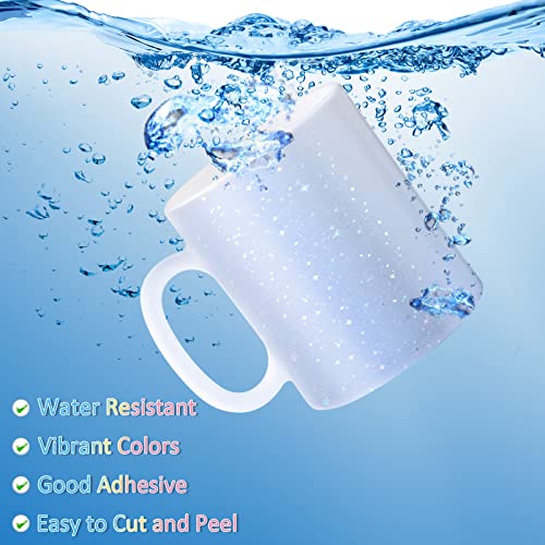 108 Sheets Holographic Sticker Paper Clear A4 Vinyl Sticker Laminate Sheets Adhesive Holographic Overlay Waterproof Transparent Film with Gem