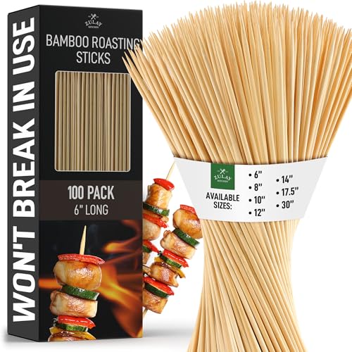 100 Pack Natural Bamboo Skewers (100 Count)